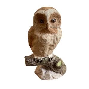 Vintage Acorn Made in UK Owl Porcelain Hand Painted Signed P Tunstall